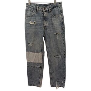 Ksubi Women's Brooklyn Reversed Straight Leg Button Fly Jeans Size 30 Streetwear